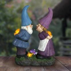 Hot Sale ❤️ Exhart Solar Good Time Smooching Gnomes 15 In. X 14 In. Garden Statue 🔔 -Patio Shop unnamed file 753