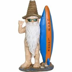 Hot Sale 🥰 Exhart Good Time Naked Ned Surfer Garden Gnome Statue 13 In. 🤩