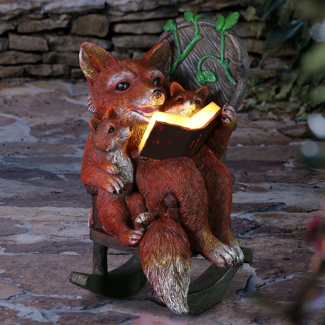 Cheap โ Exhart Solar Fox Family Reading A Story In A Rocking Chair 12 In. Garden Statue ๐ 5 Cheap โ Exhart Solar Fox Family Reading A Story In A Rocking Chair 12 In. Garden Statue ๐ - Image 3