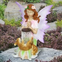 Best Pirce 😀 Exhart Solar LED Fairy Or Tree Garden Statue With Crackle Ball 👍 -Patio Shop unnamed file 770