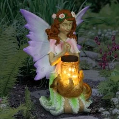 Best Pirce 😀 Exhart Solar LED Fairy Or Tree Garden Statue With Crackle Ball 👍 -Patio Shop unnamed file 771