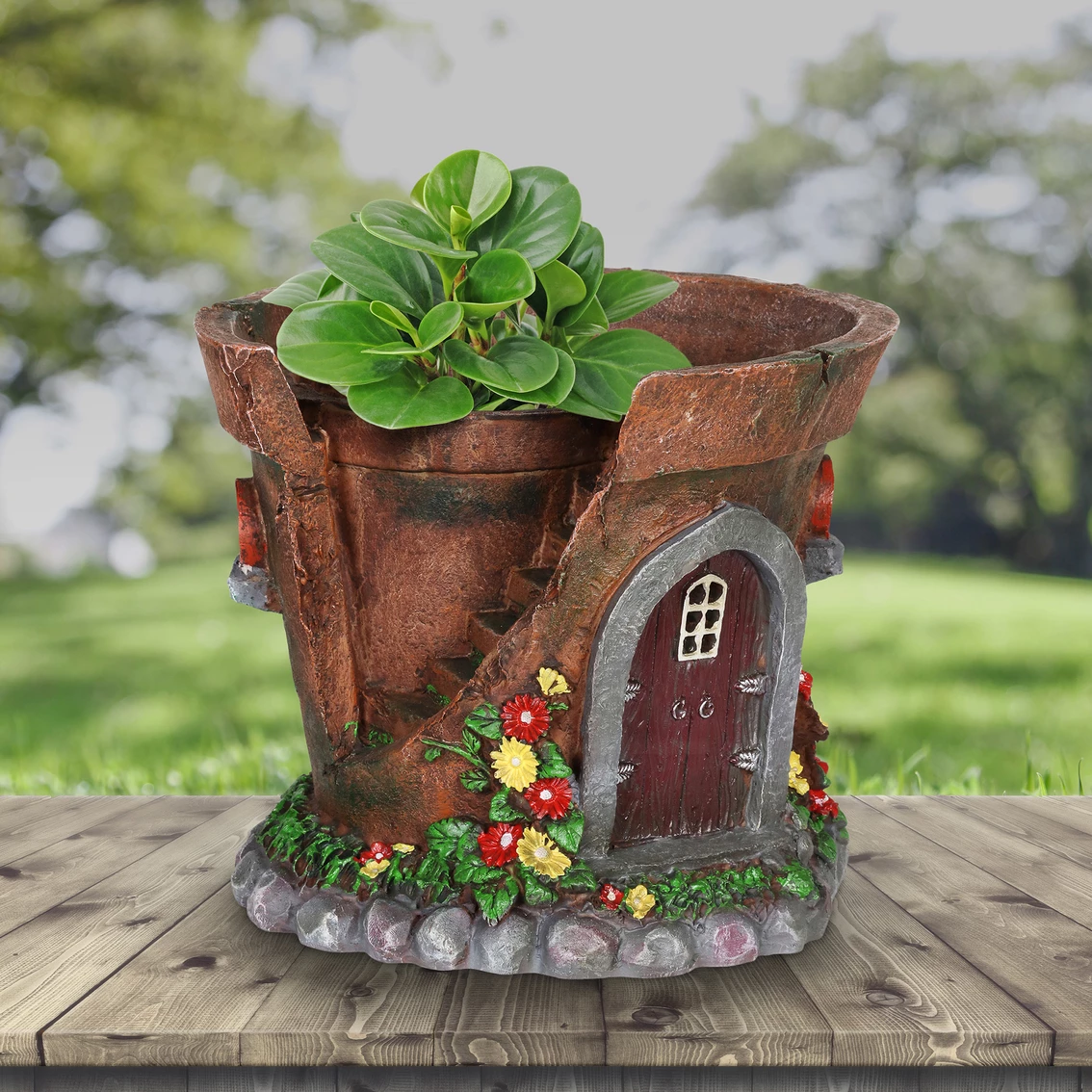 Best deal 👍 Exhart Solar Fairy House Flower Pot 8 In. X 7 In. Garden Statue 🤩 4 Best deal 👍 Exhart Solar Fairy House Flower Pot 8 In. X 7 In. Garden Statue 🤩 - Image 2