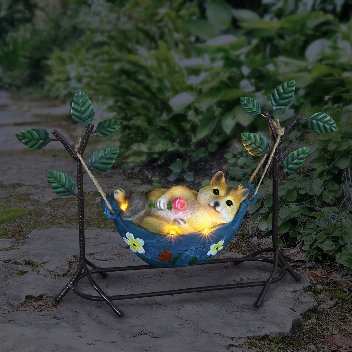 Discount ⭐ Exhart Solar Romantic Fox In A Hammock Hand Painted Garden Statue 🥰 5 Discount ⭐ Exhart Solar Romantic Fox In A Hammock Hand Painted Garden Statue 🥰 - Image 3