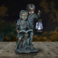 Best reviews of 👏 Exhart Solar Faux Bronze Boy And Girl 9 X 15 In. Statue 🎉 -Patio Shop unnamed file 822