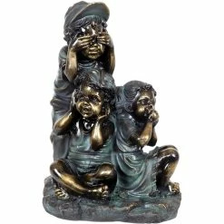 Hot Sale 👍 Exhart See No, Hear No, Speak No Evil Children 18.5 In. Garden Statue ⭐