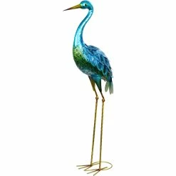 Budget 🎉 Exhart Metallic Coastal Crane 38 In. Garden Statue 🛒