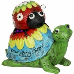 Flash Sale 👏 Exhart Colorful Garden Turtle And Ladybug 9 In. Statue 🔔