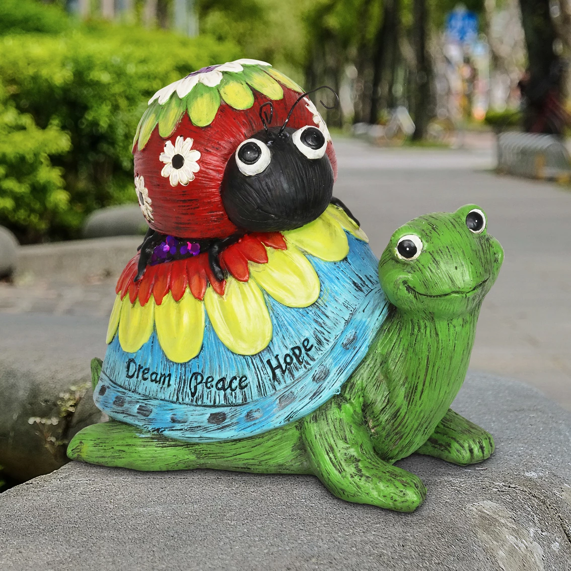 Flash Sale 👏 Exhart Colorful Garden Turtle And Ladybug 9 In. Statue 🔔 4 Flash Sale 👏 Exhart Colorful Garden Turtle And Ladybug 9 In. Statue 🔔 - Image 2
