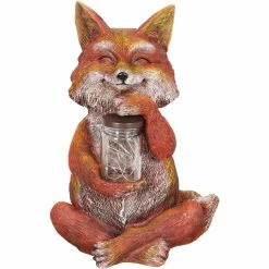 Discount ⭐ Exhart Solar Animal Garden Statue Holding Glass Jar With 6 LED Fairy String Lights 🛒