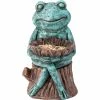 Discount 🔥 Alpine 16 In. Tall Indoor/Outdoor Frog With Flower Garden Statue ⭐