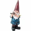 Budget 💯 Alpine Outdoor Hunting 12 In. Garden Gnome With Blue 👚 Shirt Yard Statue, Multicolor 🌟 -Patio Shop unnamed file 873