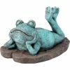 Cheapest 🌟 Alpine 9 In. Tall Indoor/Outdoor Sunbathing Frog Garden Statue Decoration 🛒