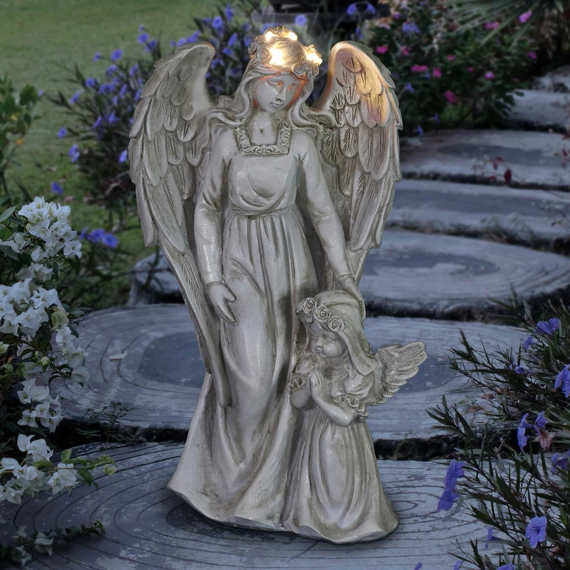 Buy 👍 Exhart Angel And Little Girl Angel Resin Garden Statue With LED Halo ⌛ 4 Buy 👍 Exhart Angel And Little Girl Angel Resin Garden Statue With LED Halo ⌛ - Image 2