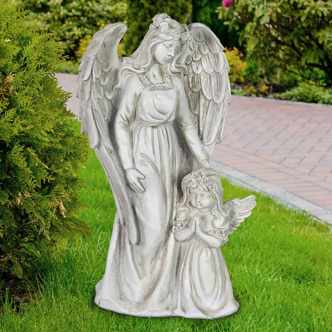 Buy 👍 Exhart Angel And Little Girl Angel Resin Garden Statue With LED Halo ⌛ 5 Buy 👍 Exhart Angel And Little Girl Angel Resin Garden Statue With LED Halo ⌛ - Image 3