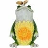 Outlet 😀 Exhart Solar Garden Frog Statue With Fiber Optic Color Changing Butterfly ⭐
