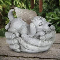 Cheapest 😉 Exhart Solar Cradled Angel 🐶 Dog Memorial Garden Statue 🎉 -Patio Shop unnamed file 933