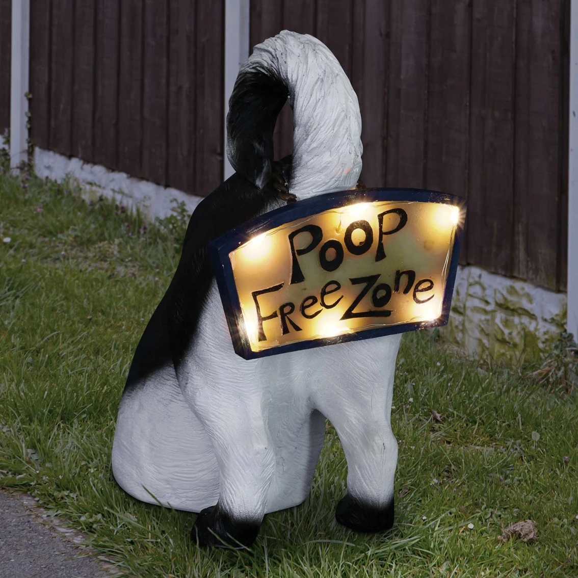 Wholesale ๐ Exhart Solar Poop Free Zone Black And White ๐ถ Dog Statue 10 In. ๐ 4 Wholesale ๐ Exhart Solar Poop Free Zone Black And White ๐ถ Dog Statue 10 In. ๐ - Image 2