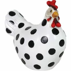 Wholesale ๐ Exhart Black And White Polka Dot Garden Hen Statue 9 In. โ