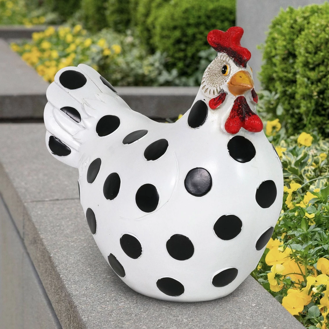 Wholesale ๐ Exhart Black And White Polka Dot Garden Hen Statue 9 In. โ 4 Wholesale ๐ Exhart Black And White Polka Dot Garden Hen Statue 9 In. โ - Image 2